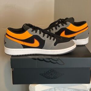 Nike Air Jordan 1 Low SE- Black/Vivid Orange-LT Graphite